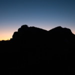 Traunstein Siluette vor Sonnenaufgang, Blick vom Traunsteinhaus