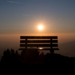 Traunstein Gipfelbank Sonnenaufgang