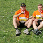 Linz Staffelmarathon 2016 Andreas, Sebastian, Carolina und Karl am 3. April